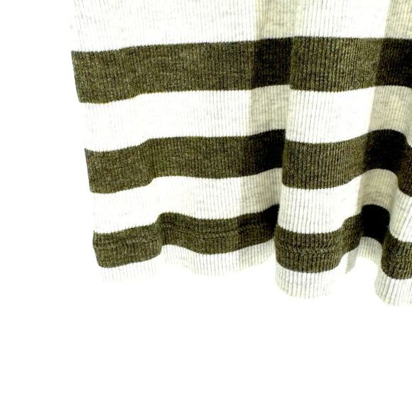 Vince Striped Ribbed Tank Top Olive and Cream Stripes Size Small - Picture 3 of 6
